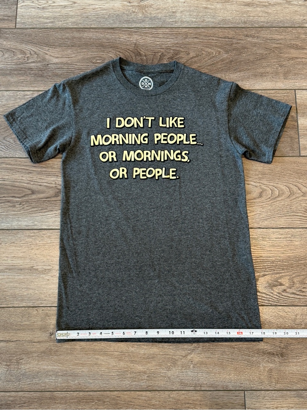 Unisex Graphic Tee - Dark Gray "I Don't Like Morning People.." - Picture 6 of 8